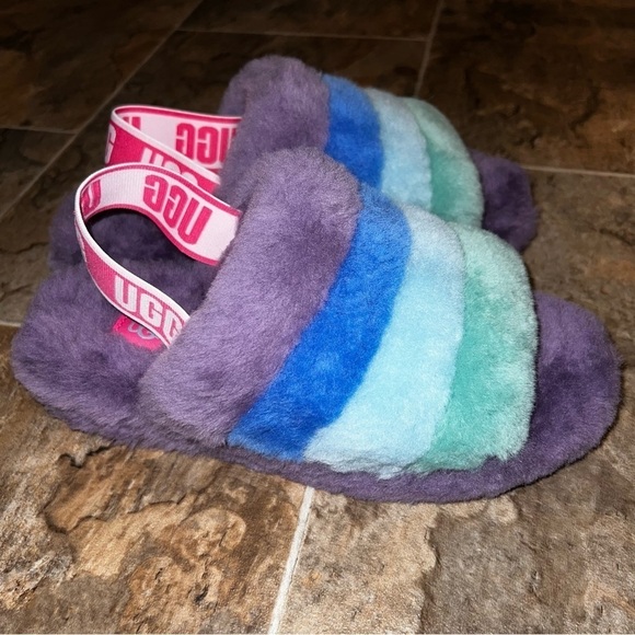 NEW UGG Fluff Yeah Slipper Sandals - Purple and Blue Fluff Yeah Size 7 - Picture 8 of 12